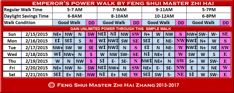 Week begin 02-15-2015 Daytime Feng Shui Emperors Walk by Feng Shui Master ZhiHai